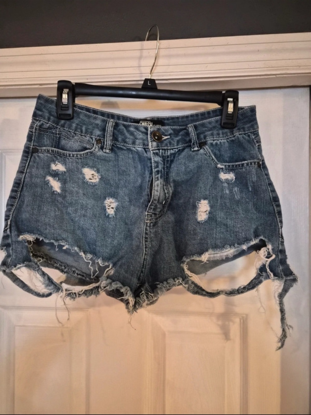 Rewash Distressed Denim Cutoff Shorts - Medium Blue